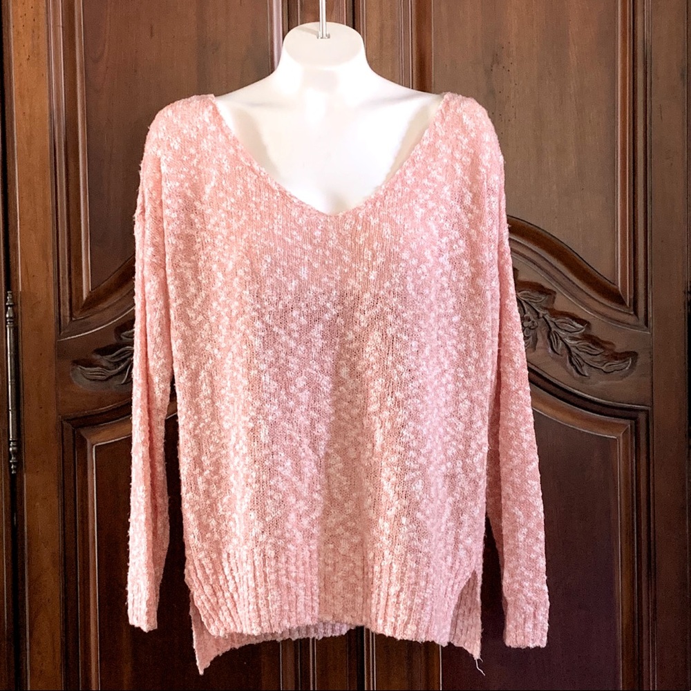 BLU PEPPER Pullover V-neck Long Sleeve Sweater